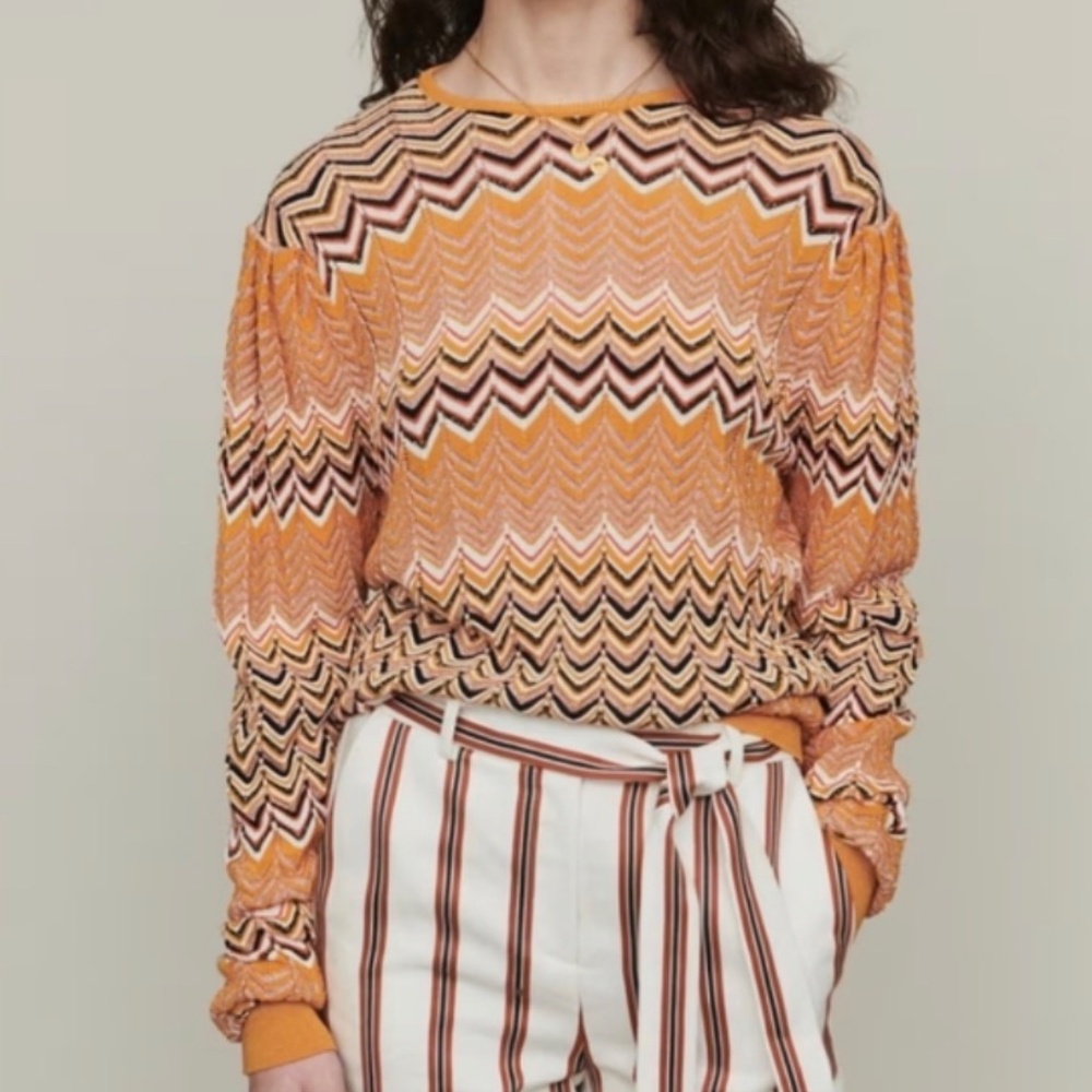 Maje Multi-color Zigzag Knit | Small - Picture 2 of 2